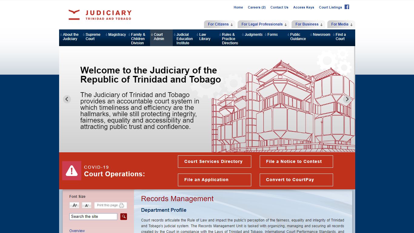The Judiciary of Trinidad and Tobago : Court Admin : Units : Records ...